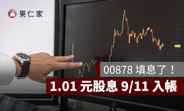 00878 填息了！11 個交易日完成填息，1.01 元股息 9/11 入帳
