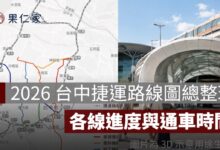 2026 台中捷運路線圖總整理：綠線、藍線、橘線、紫線進度與通車時間