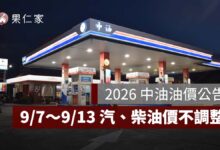 9/7～9/13 中油油價不漲！95 無鉛 32 元、汽柴油全面不調整