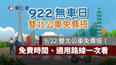 9/22 雙北公車免費搭！無車日免刷卡、免投幣，免費時間、適用路線一次看（圖源：擷取自活動公告）