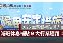 2026 無薪假補貼最高 3.45 萬元！減班休息 9 大行業適用，申請資格、金額一次看（圖源：勞動部）