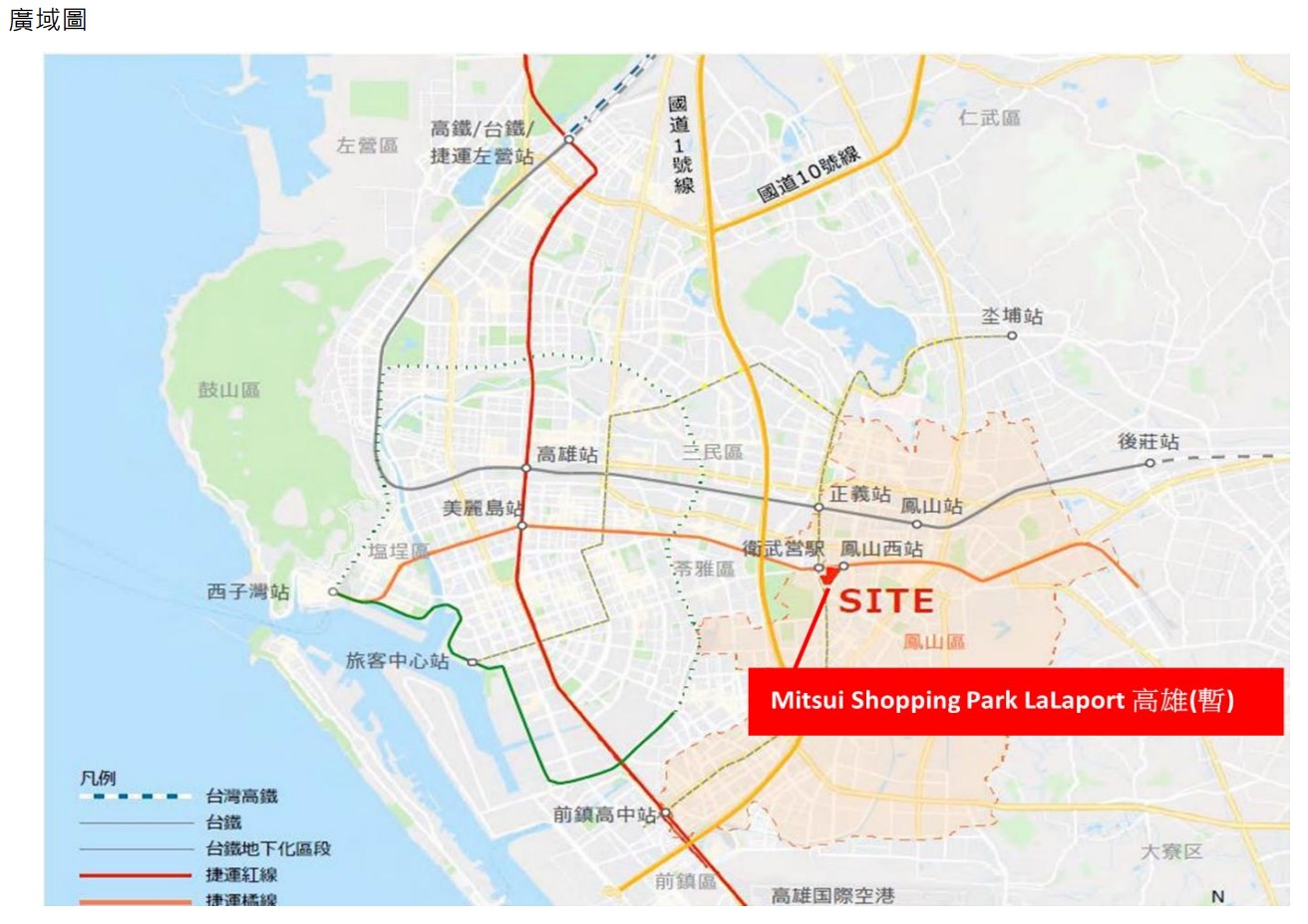 LaLaport 高雄基地位置在鳳山區華泰段 11 號地（圖源：三井新聞稿）