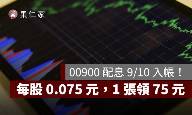 00900 配息 9/10 入帳！每股 0.075 元，1 張領 75 元、下一次除息時間一次看