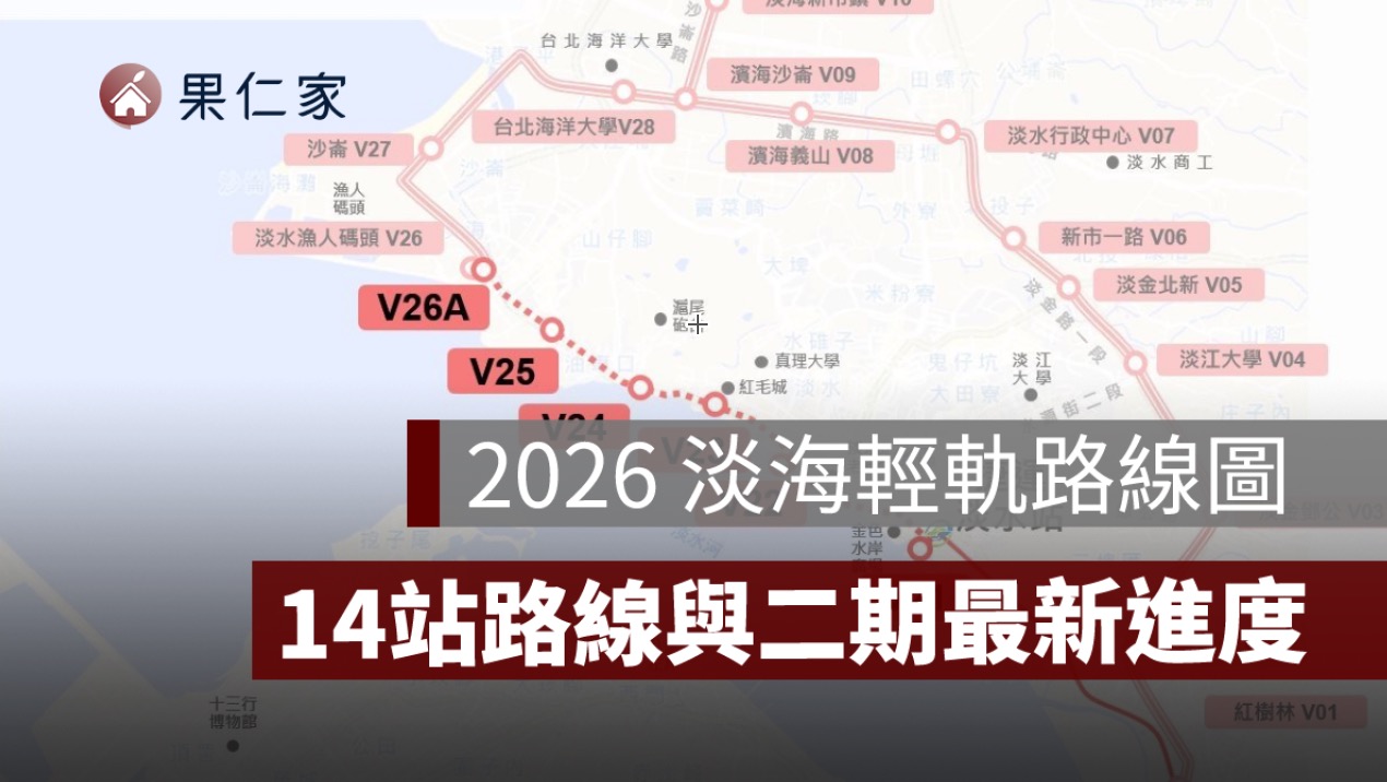 2026 淡海輕軌路線圖:14 站、票價、時刻表、紅樹林轉乘與二期進度