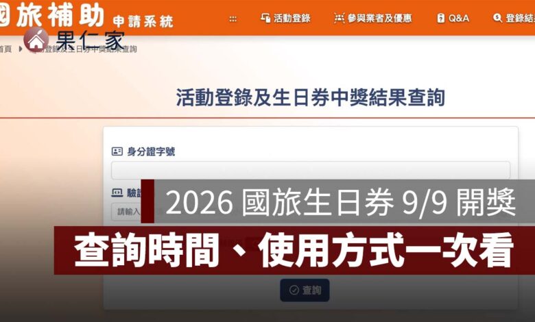 2026 國旅生日券今天開獎！1200 元中獎查詢時間、結果與使用方式一次看