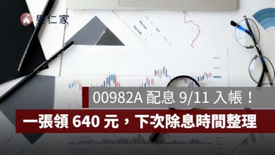 00982A 配息 0.64 元 9/11 入帳！一張領 640 元，配息時間、下次除息一次看