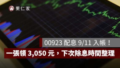 00923 配息 3.05 元今天入帳！一張領 3,050 元，除息、下次配息時間一次看