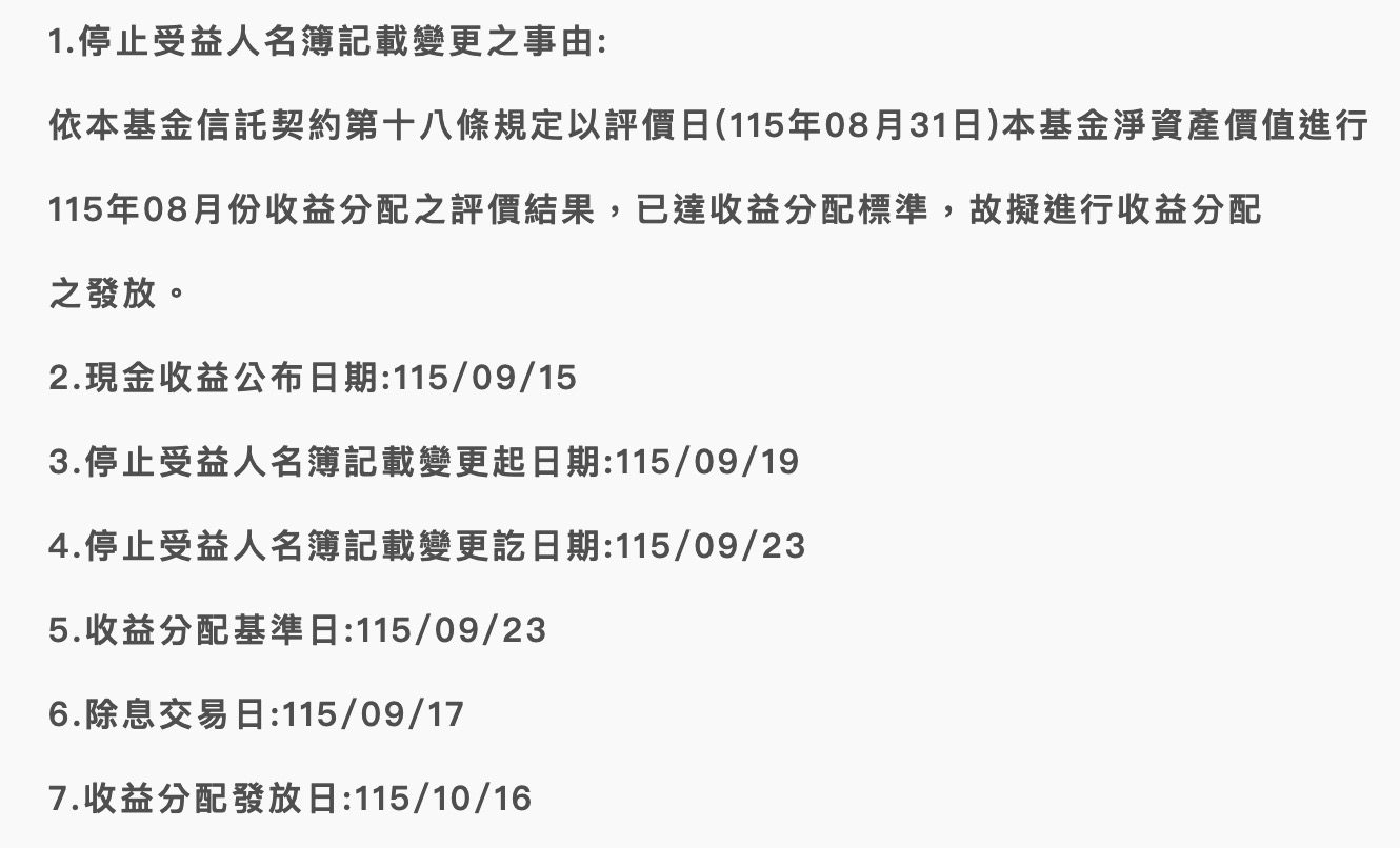 00929 配息資訊（圖源：台灣證交所）