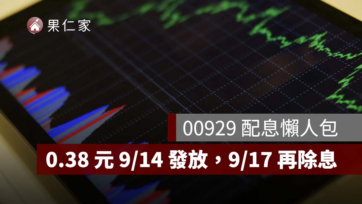 00929 配息最新》0.38 元 9/14 發放，9/17 再除息！最後買進日、1 張領多少一次看