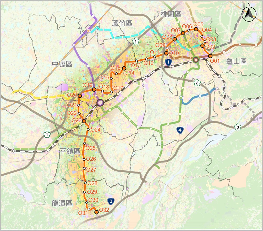 桃園捷運橘線路線圖