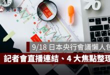 2026 日本央行利率決議幾點公布？日本會升息嗎？9/18 記者會直播連結、4 大焦點整理