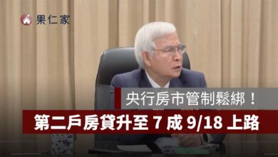 央行房市管制鬆綁！第二戶房貸成數升至 7 成，9/18 上路、利率維持不變（擷取自央行 YT）