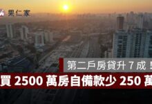 買 2500 萬房自備款少 250 萬！第二戶房貸升 7 成，換屋族資金壓力降低