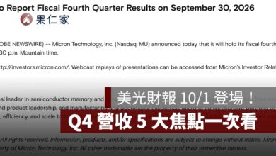 美光財報 10/1 登場！台灣時間幾點公布？Q4 營收、HBM4、DRAM 5 大焦點整理（圖源：擷取自美光官網）
