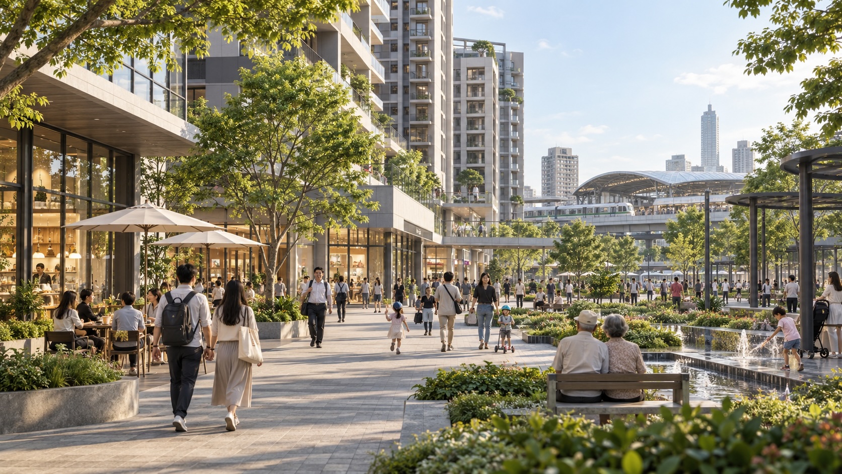 台南鐵路地下化後原地面鐵道改造為綠園道情境示意圖