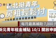 新北青年租金補貼 10/1 開放申請！最高每月 7,000 元，116 年度申請資格、所得門檻一次看（圖源：新北城鄉局 FB）