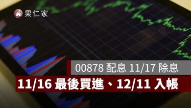 00878 配息 11/17 除息！11/16 最後買進、12/11 入帳，最新配息金額待公布