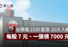 台積電 2330 配息 10/8 入帳！每股 7 元、一張領 7000 元，配息資格與下次除息日一次看（圖源：台積電官網）