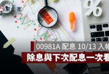 00981A 配息 10/13 入帳！1 張領 630 元、10 張 6,300 元，除息與下次配息一次看