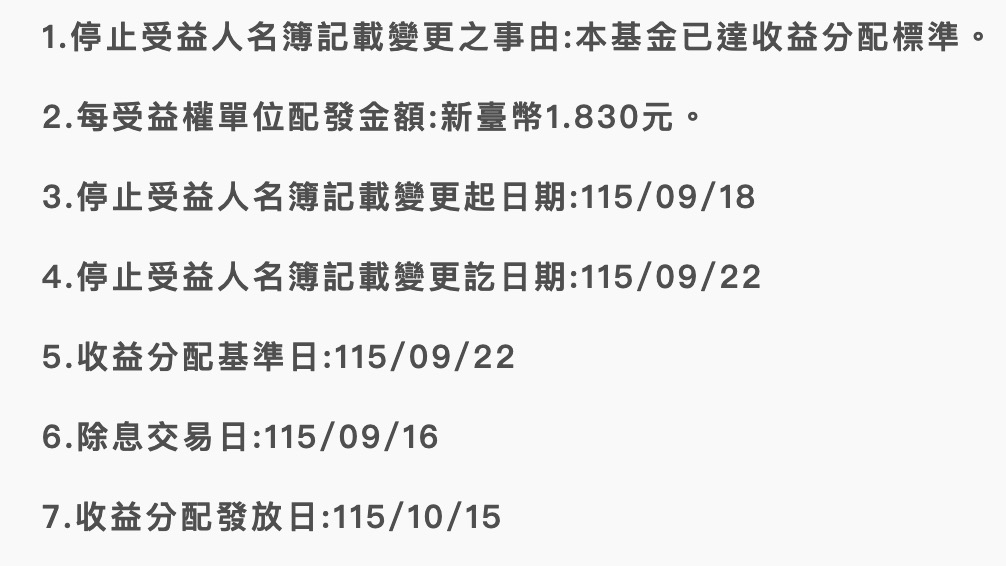 10/15 00935 配息資訊（圖源：擷取自證交所）
