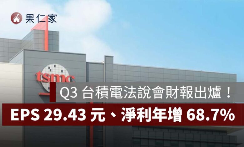 2026 Q3 台積電法說會財報出爐！EPS 29.43 元、淨利年增 68.7%，2 奈米占比達 8%（圖源：台積電官網）