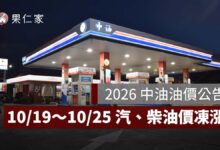 今日油價：10/19～10/25 汽柴油凍漲！95 無鉛 32.7 元，92、98、柴油最新價格一次看（圖源：中油官網）