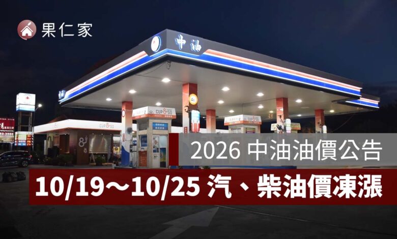 今日油價：10/19～10/25 汽柴油凍漲！95 無鉛 32.7 元，92、98、柴油最新價格一次看（圖源：中油官網）