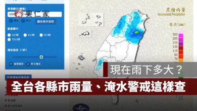 即時雨量查詢：現在雨下多大？全台各縣市雨量、1 小時與 24 小時累積、淹水警戒一次看（圖源：擷取自中央氣象署）