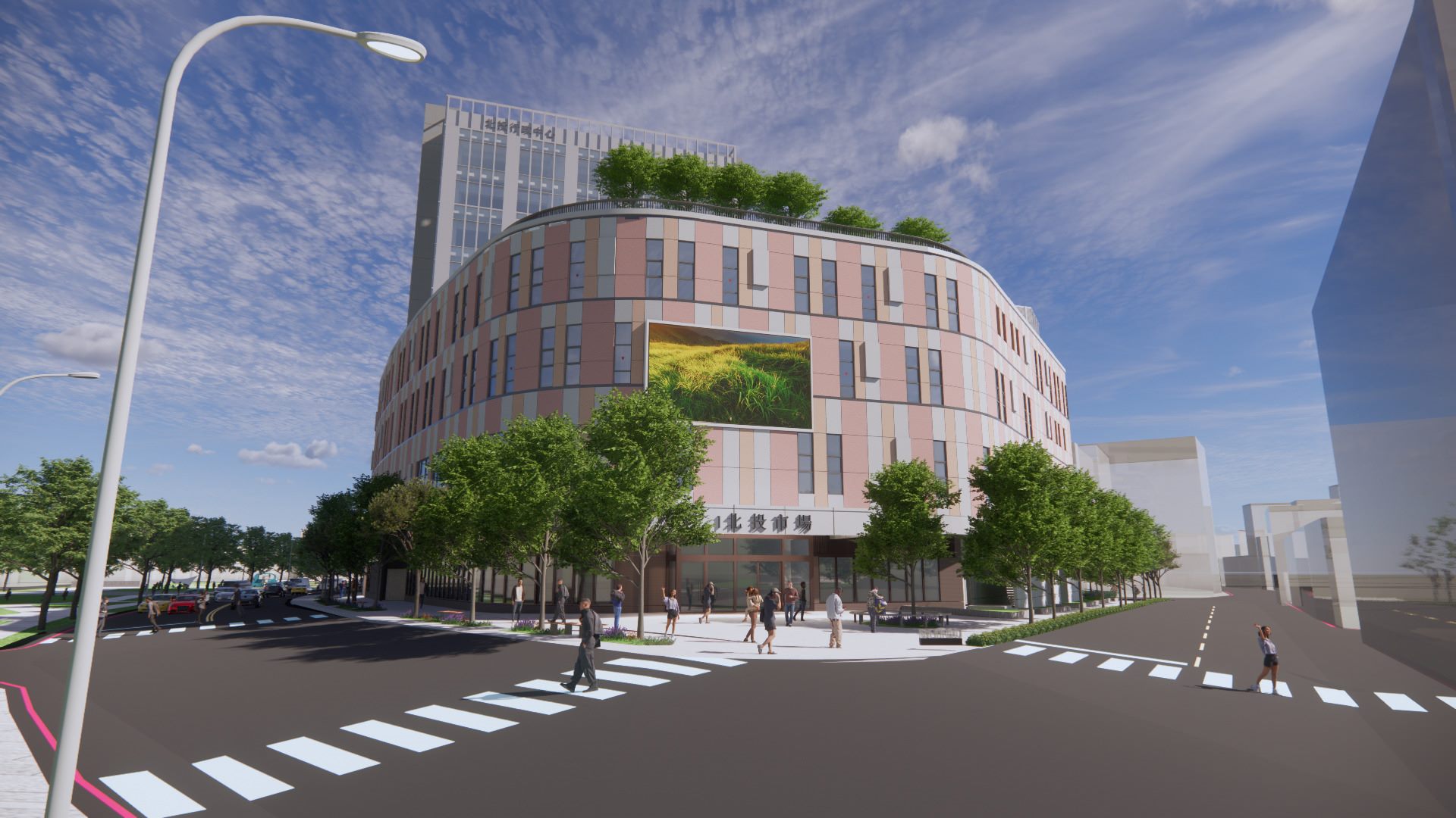 北投市場完工示意圖。台北市政府