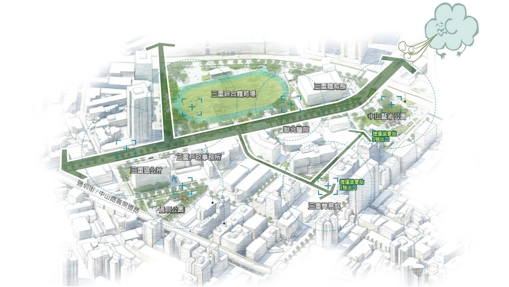 林口滯洪公園位置。新北市政府城鄉發展局